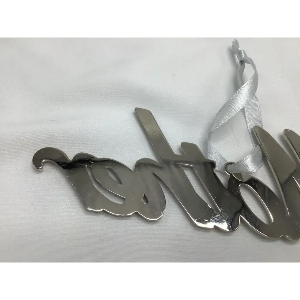 Mother Ornament Silver Tone Rhinestones 6 Inches Ribbon Hanger Holiday Gift Idea